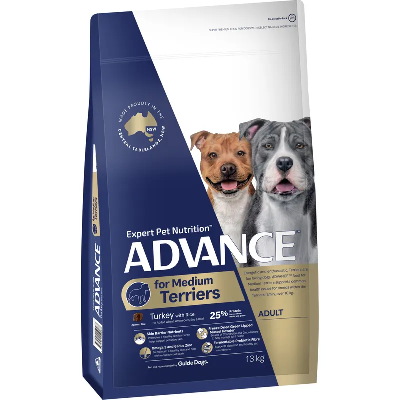 Advance Dog Dry Adult Dog Terrier Medium 13Kg Advance