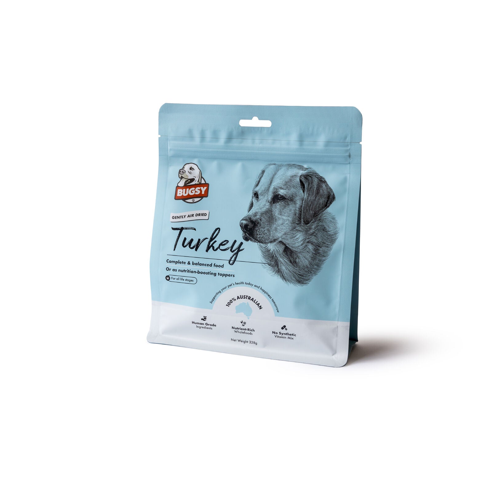 Bugsys Air-Dried Complete Diet For Dogs Turkey 328G 