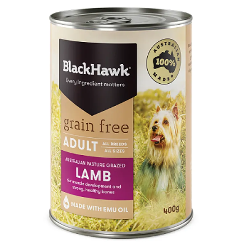 Black Hawk Grain Free Lamb 400G 12Pk (Om12) Black Hawk