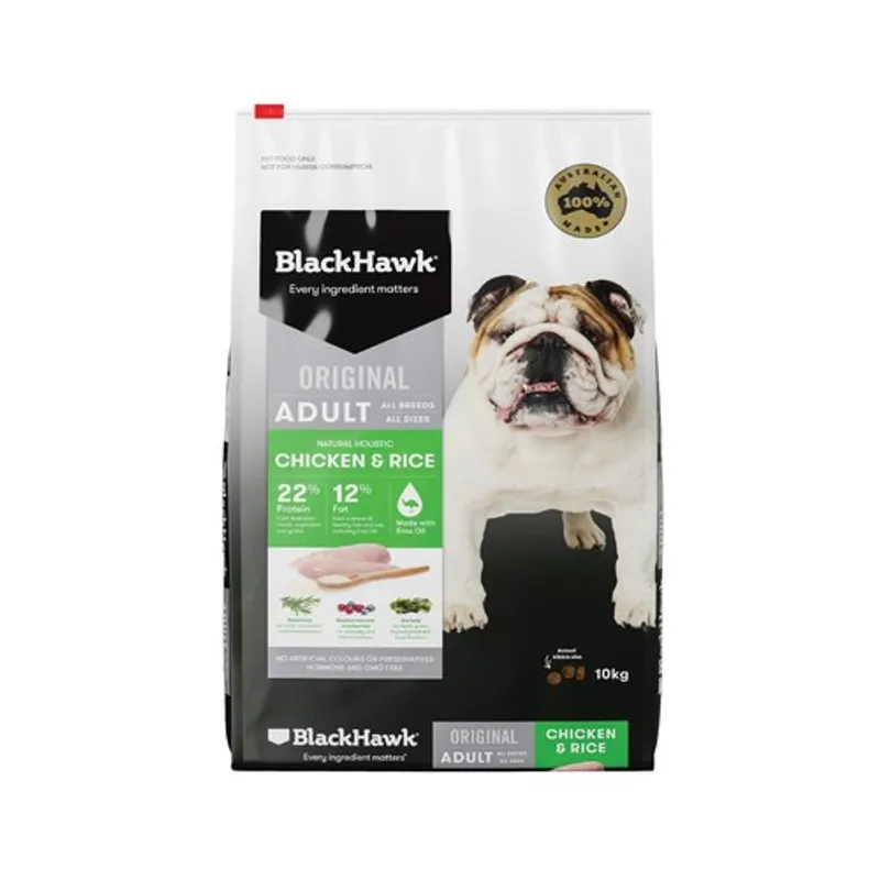 Black Hawk Adult Chicken & Rice 10Kg(48) (48) Black Hawk