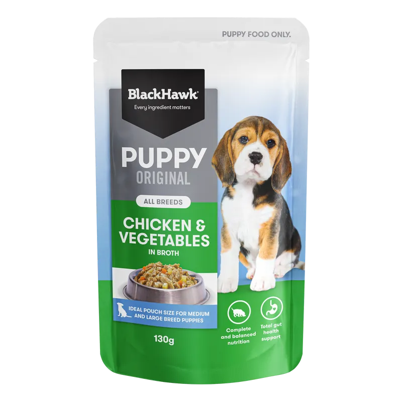 Black Hawk Puppy Chicken & Vegetables 130G 10Pack Black Hawk