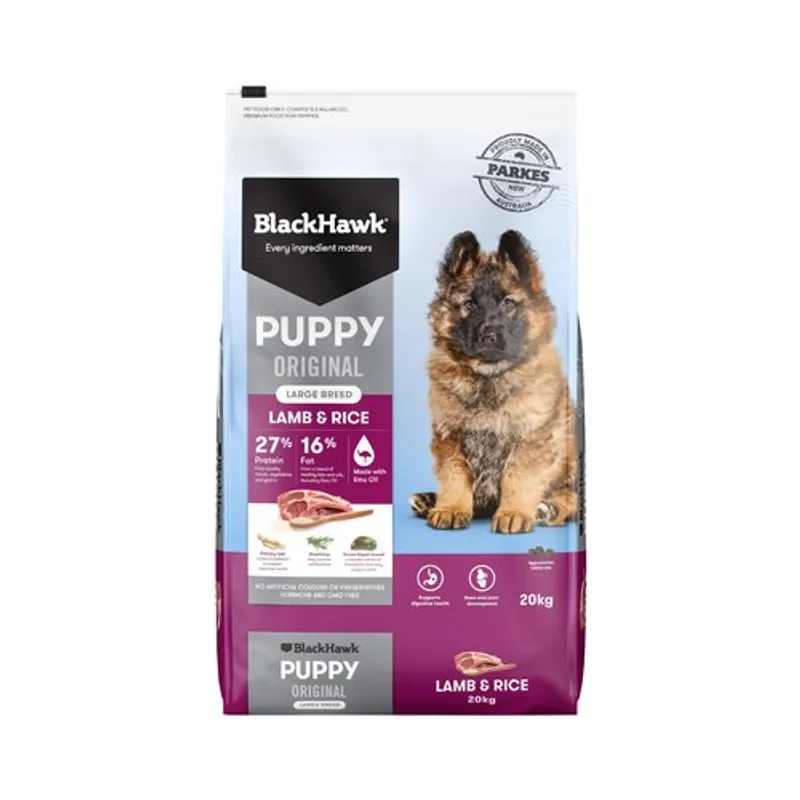 Black Hawk Puppy Large Breed Lamb & Rice 20Kg Black Hawk