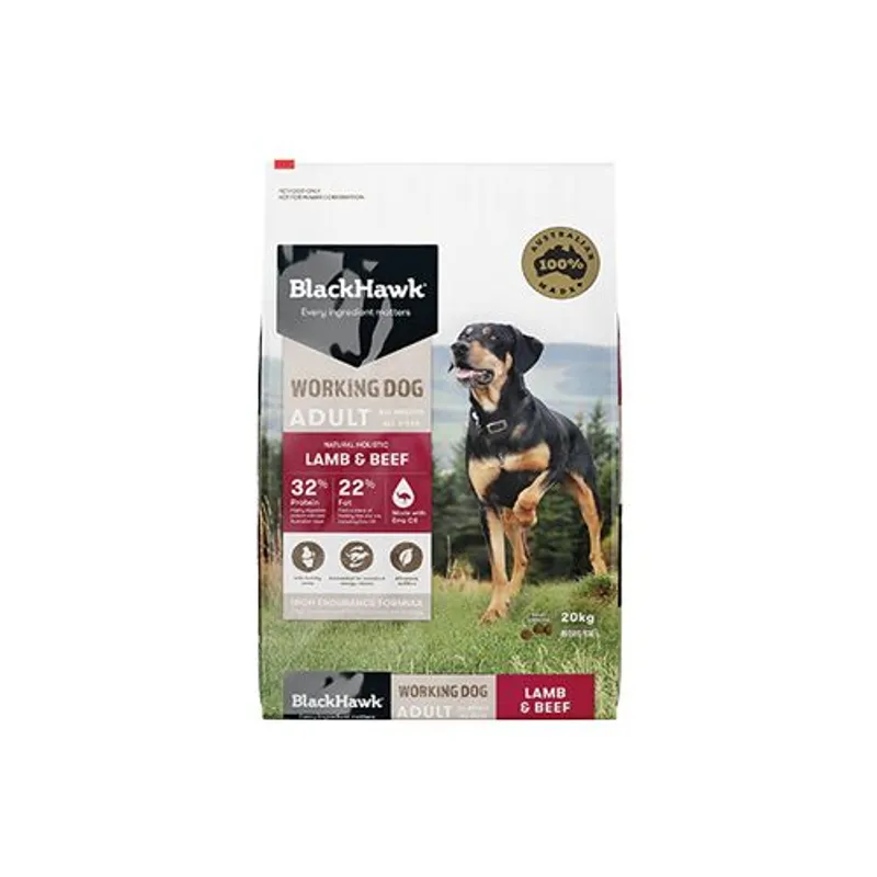 Black Hawk Work Dog Lamb/Beef 20Kg Black Hawk