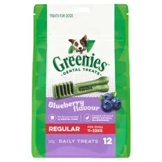 Greenies Dog Blueberry Treat Pack Regular 340G 