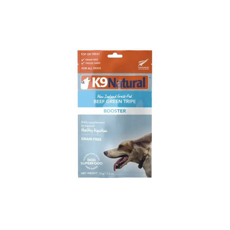 K9 Natural Grain-Free Freeze-Dried Dog Food Supplement Booster, Beef Green Tripe 75g