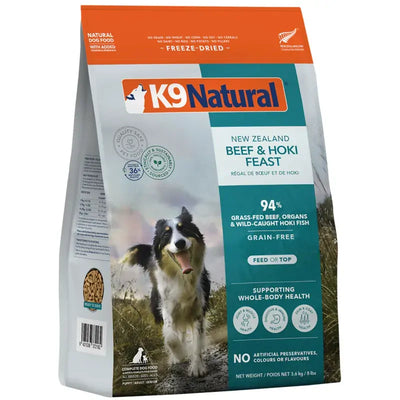 K9 Natural Grain-Free Freeze-Dried Dog Food, New Zealand Beef & Hoki Feast 3.6kg