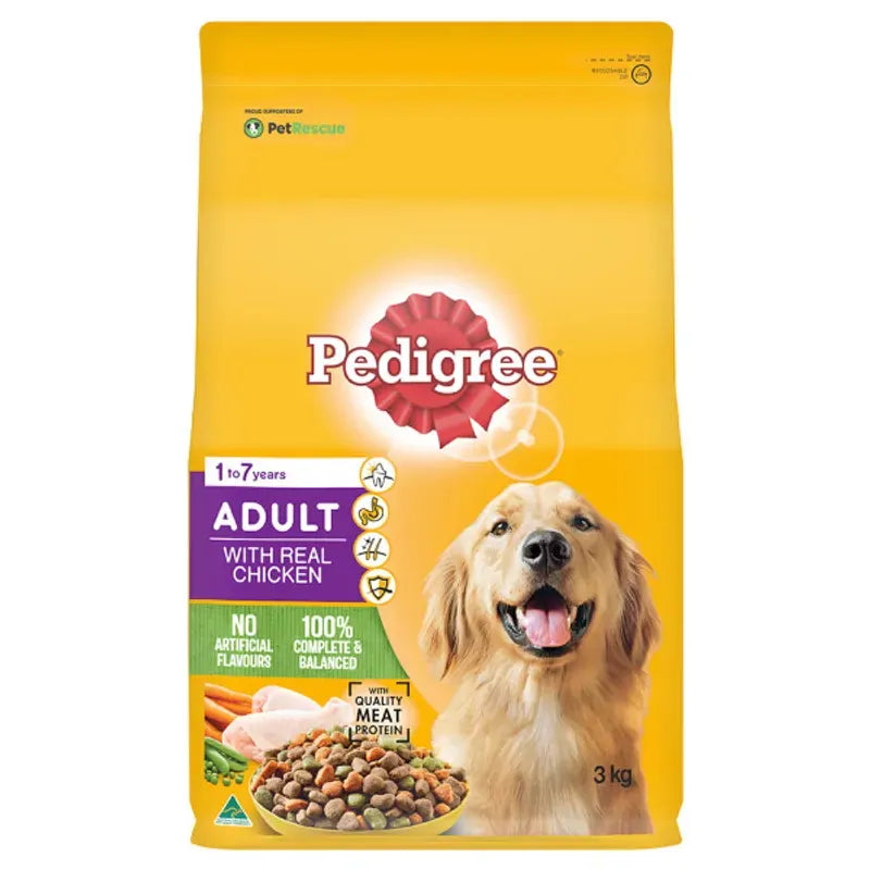 Pedigree Dry Adult With Real Chicken 3Kg 