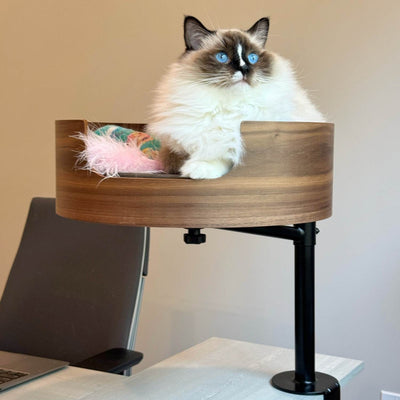 Desk Nest Cat Bed - The Purrfect Cat Bed for Your Desk - White Oak