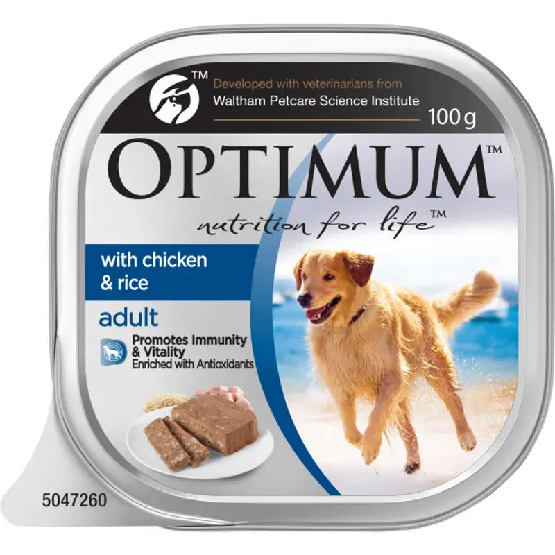 Optimum Dog Wet With Chicken Rice 100G 12Pk(Om12) Optimum
