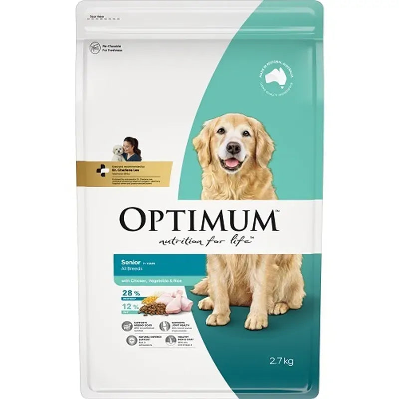 Optimum Dog Adult 7+ Chicken Vegetables Rice 2.7Kg 