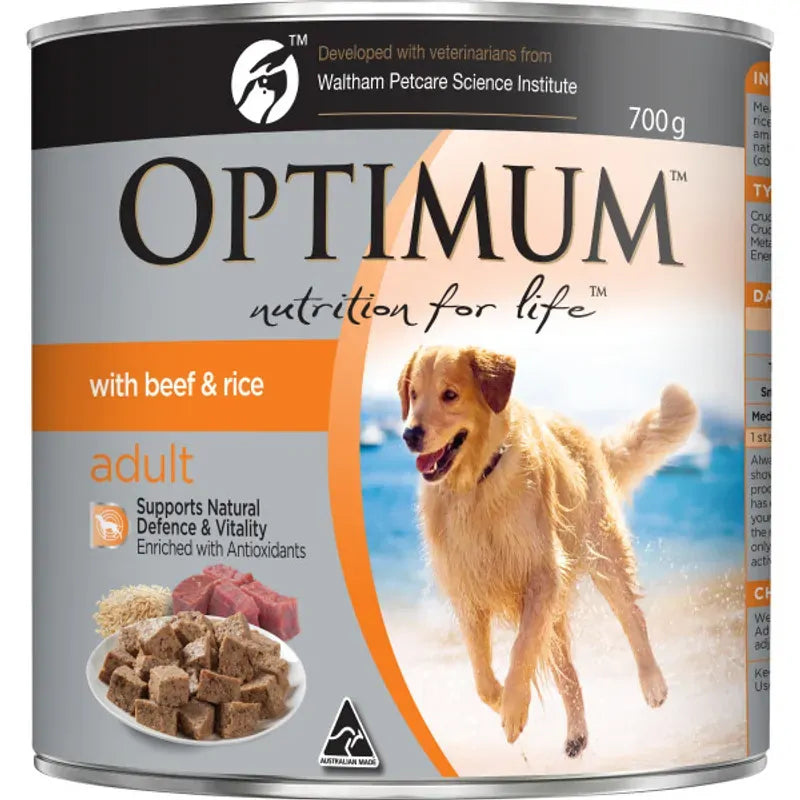 Optimum Dog Wet Adult Beef Egg Rice 700G 12Pk(Om12) Optimum