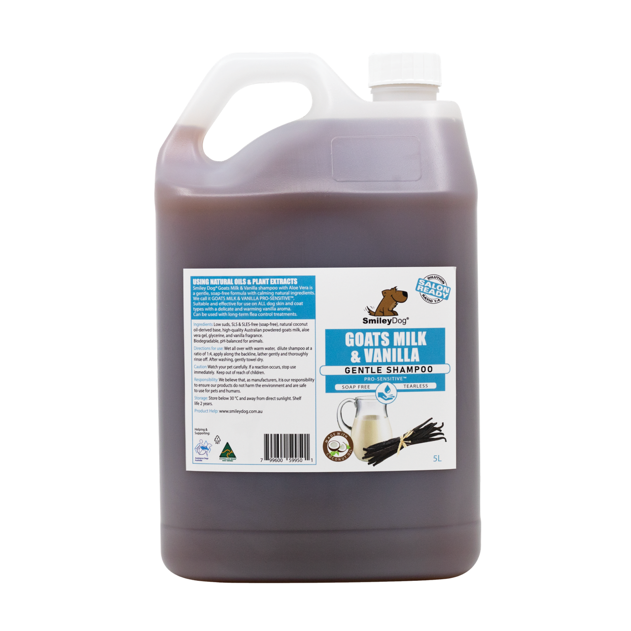 Smiley Dog Organic Goats Milk And Vanillapro-Sensitive Shamp 