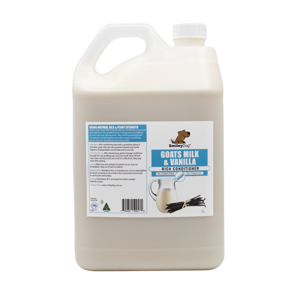 Smiley Dog Rich Conditioner Goats Milk & Vanilla 5L 