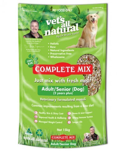 Vets All Natural Complete Mix 15 Kg Bag Adult/Senior Vets All Natural