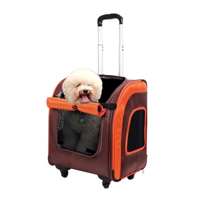 Liso Parallel Transport Pet Carrier - Orange/Brown by Ibiyaya Ibiyaya