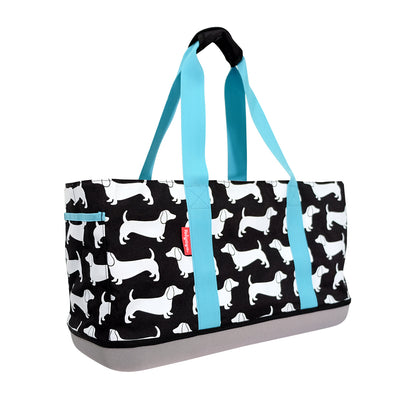 Ibiyaya Sausage Dog Pet Carrier Tote for Dachshunds - Black Sesame