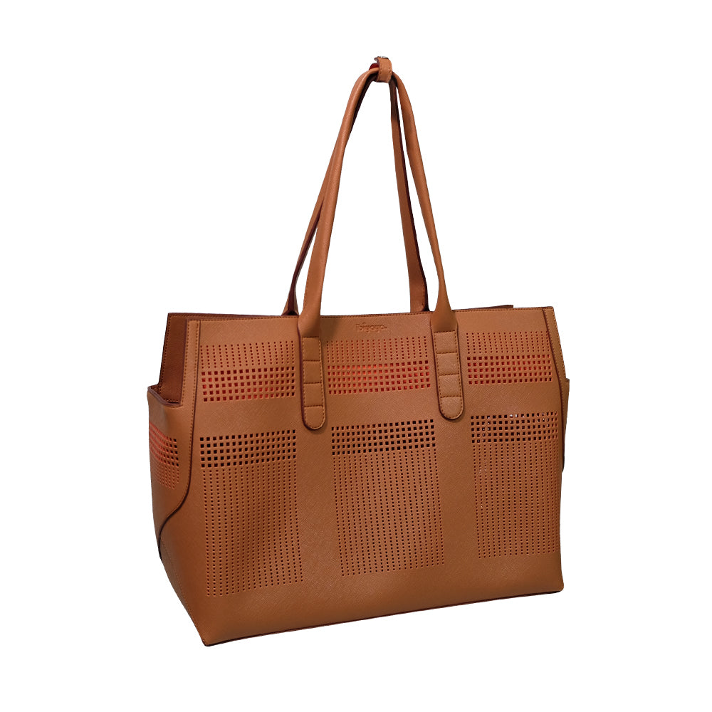 Check Premium Leather Pet Bag - Hazel Brown by Ibiyaya