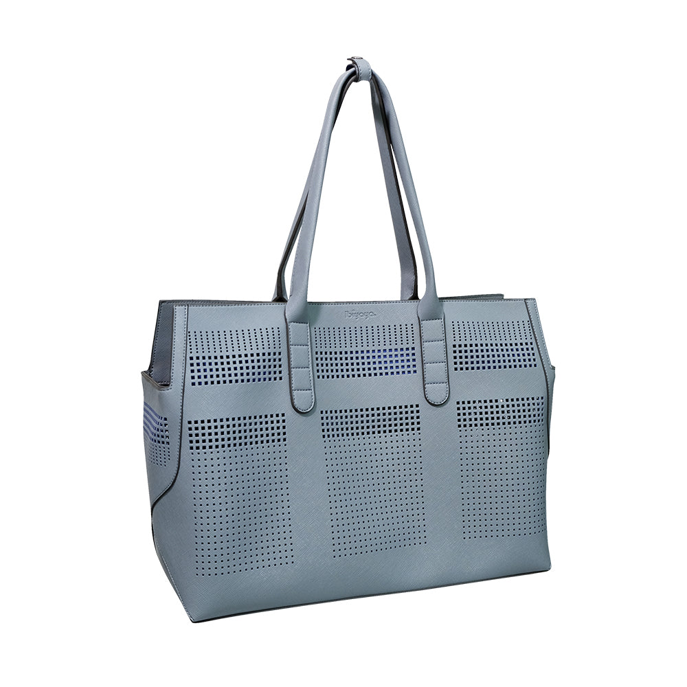 Check Premium Leather Pet Bag - Pearl Blue by Ibiyaya