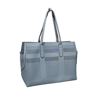 Check Premium Leather Pet Bag - Pearl Blue by Ibiyaya