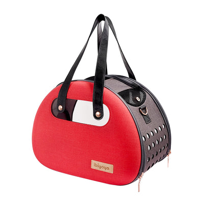 The Bubble Hotel Semi-Transparent Pet Carrier - Red by Ibiyaya