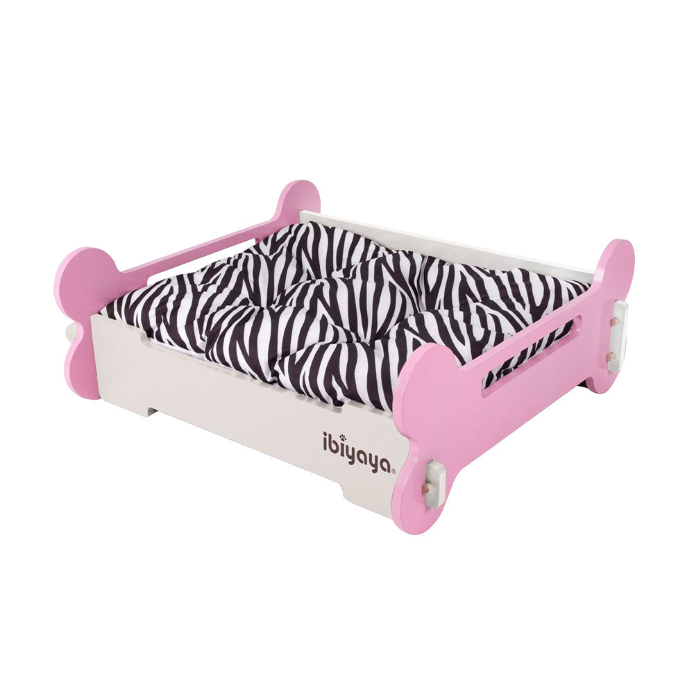 Bone-Bone Pet Bed (M) - Pink/Cream by Ibiyaya Ibiyaya