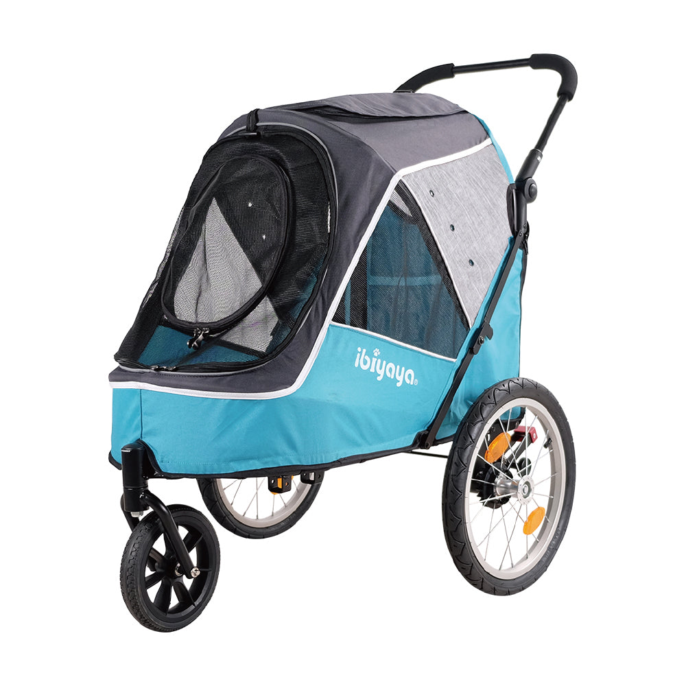 Ibiyaya Happy Pet Trailer / Jogger with Bicycle Attachment 2.0 - Blue Ibiyaya