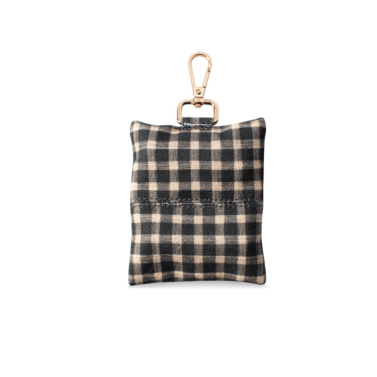 Fringe Studio Canvas Dog Poop Waste Bag Dispenser with Keychain - Black Gingham Petshop by Fringe Studio