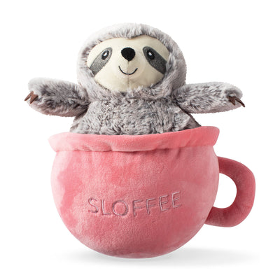 Fringe Studio Sloffee Sloth in a Coffee Cup Plush Squeaker Dog Toy Petshop by Fringe Studio