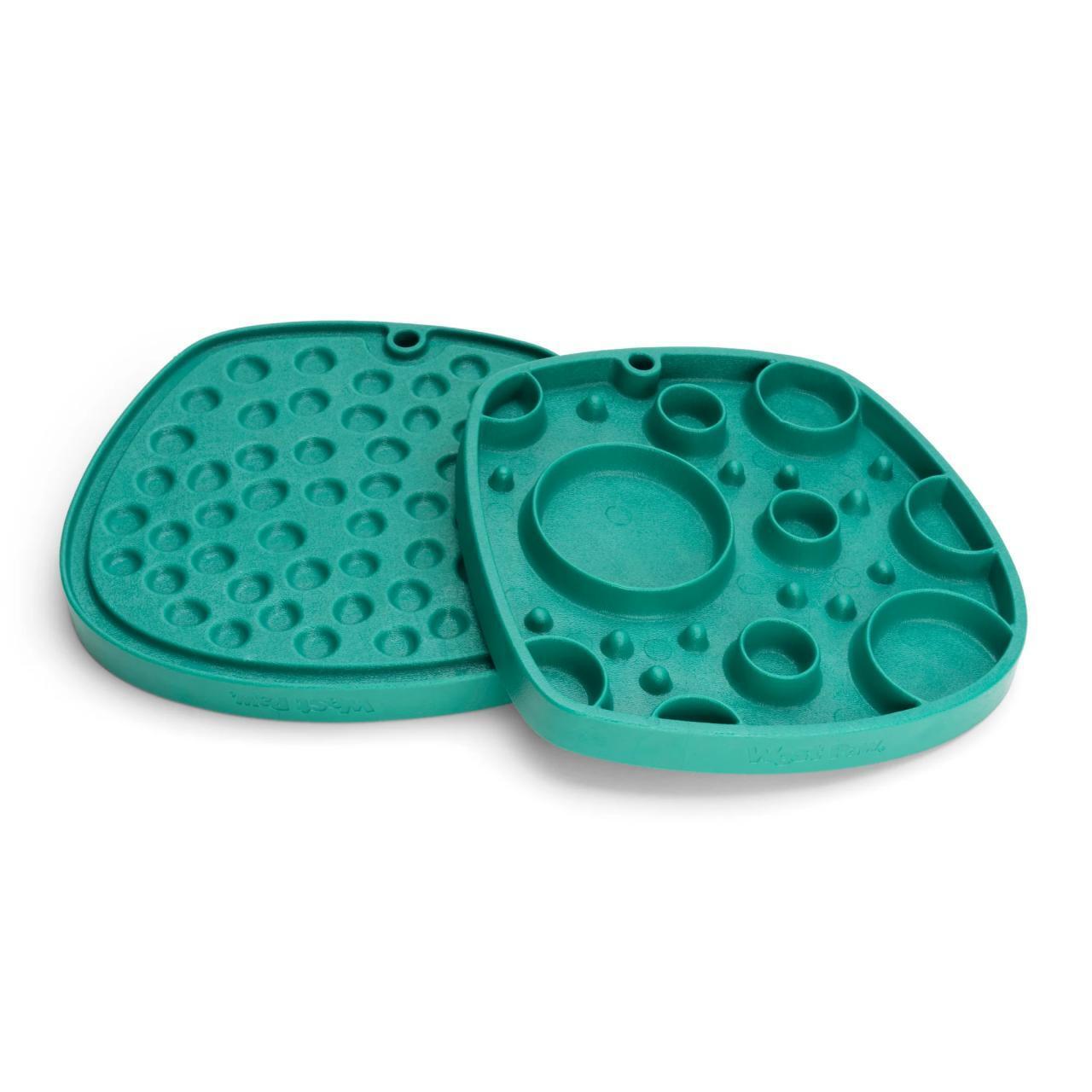 West Paw Feast Lick Mat Slow Feeder for Dogs - Bubbles Kelp Green