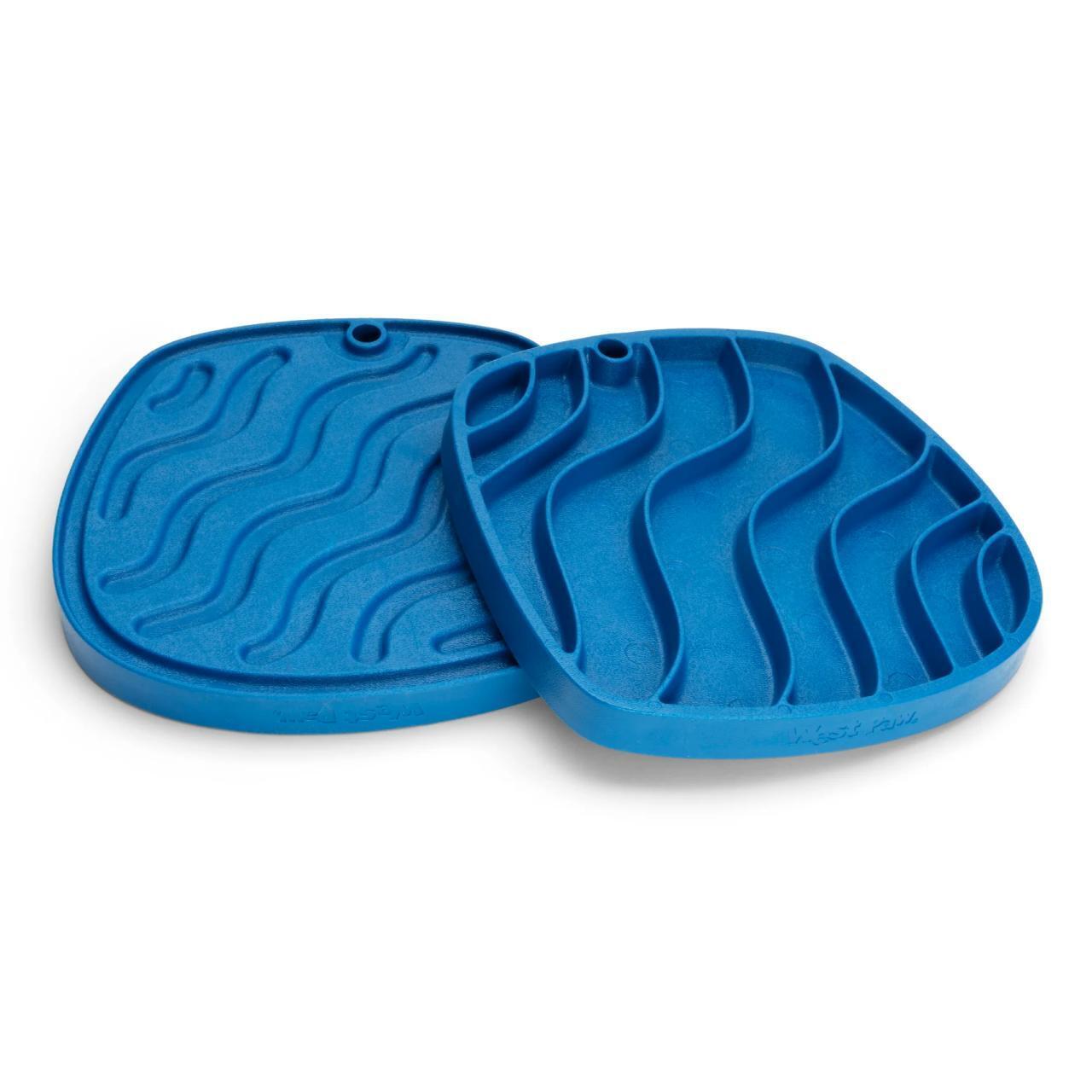 West Paw Feast Lick Mat Slow Feeder for Dogs - Waves Marine Blue West Paw
