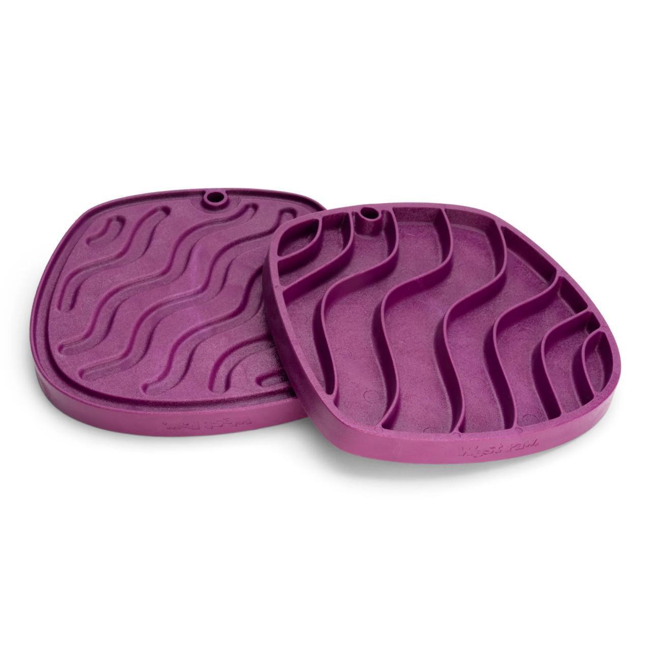 West Paw Feast Lick Mat Slow Feeder for Dogs - Waves Tropic Red West Paw