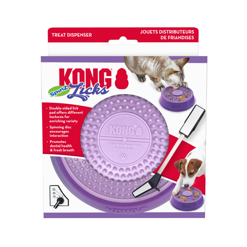 KONG Licks Spinz Spinning Food Bowl for Cats and Dogs - Large Kong