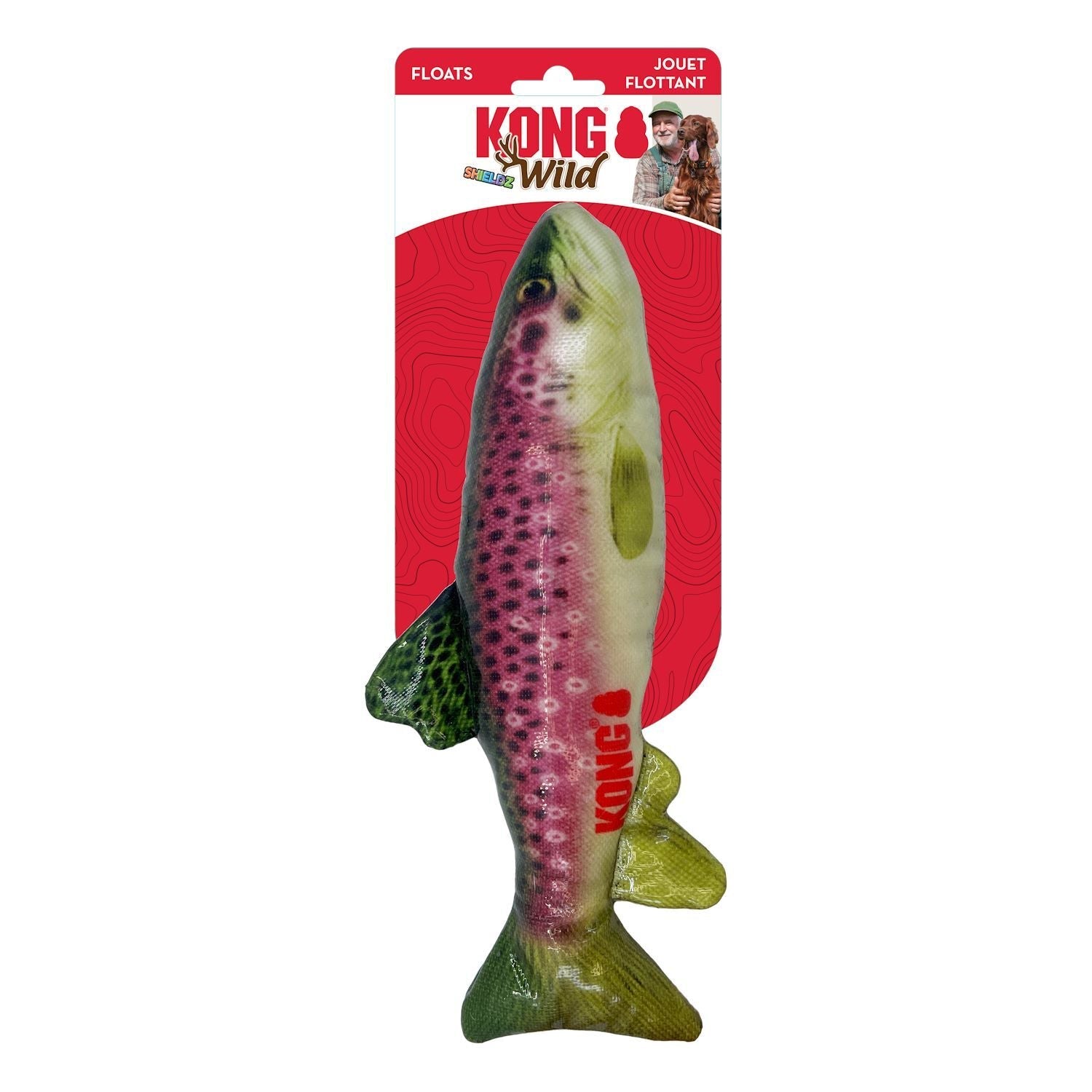 KONG Wild Shieldz Water Resistant Dog Toy - Trout Kong