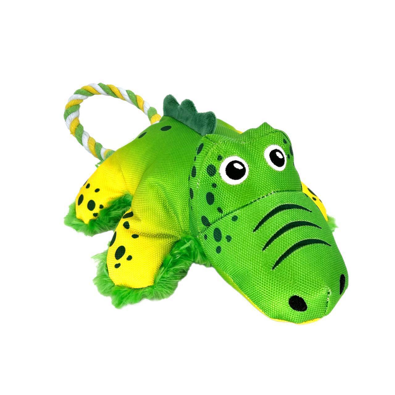 KONG Cozie Tuggz Rope Sqeueaker Dog Toy - Alligator Bulk Small/Medium KONG