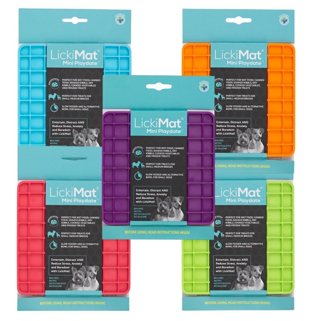 Lickimat Mini Playdate Slow Food Bowl Anti-Anxiety Mat for Dogs Lickimat