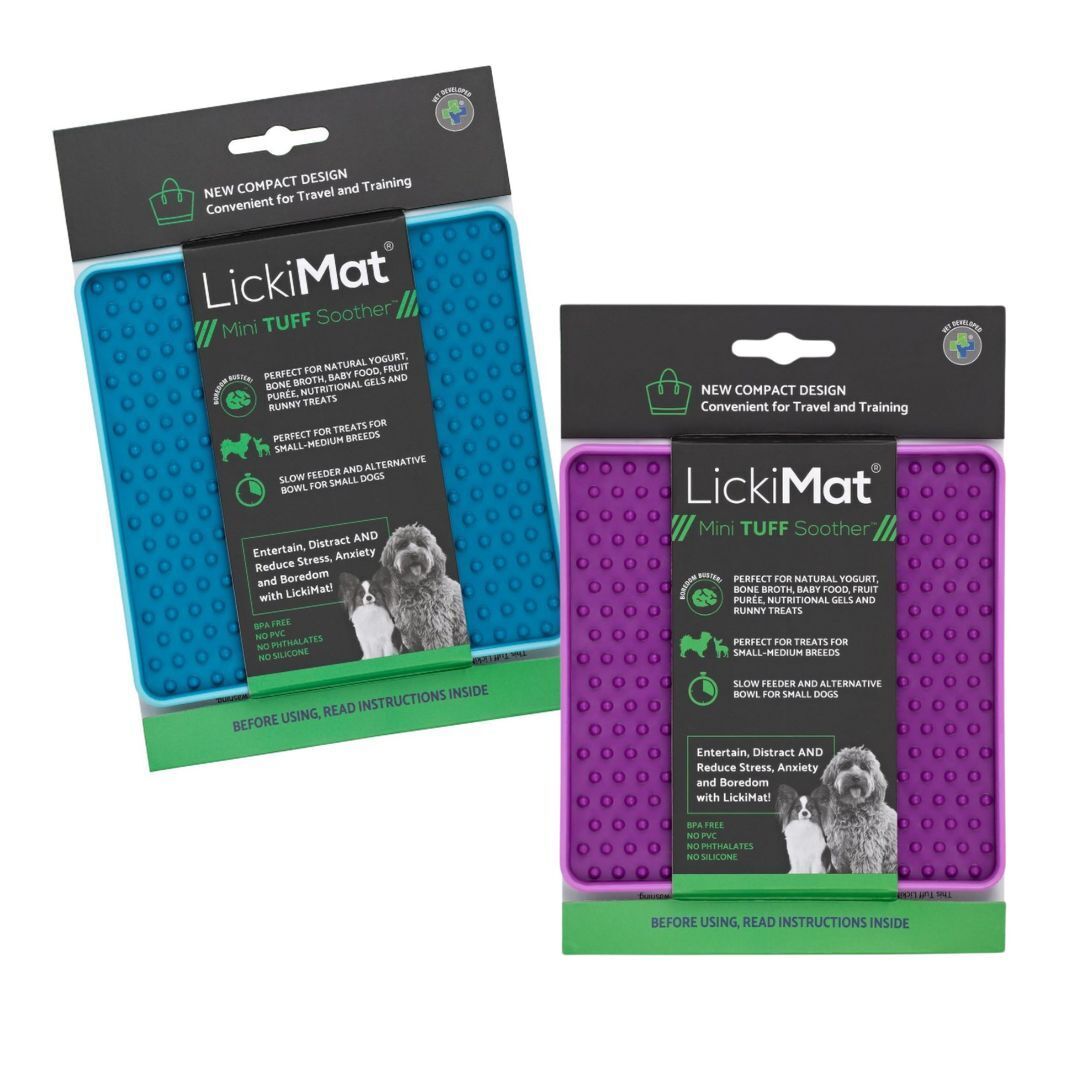 Lickimat Mini Tuff Soother Slow Food Bowl Anti-Anxiety Mat for Dogs Lickimat