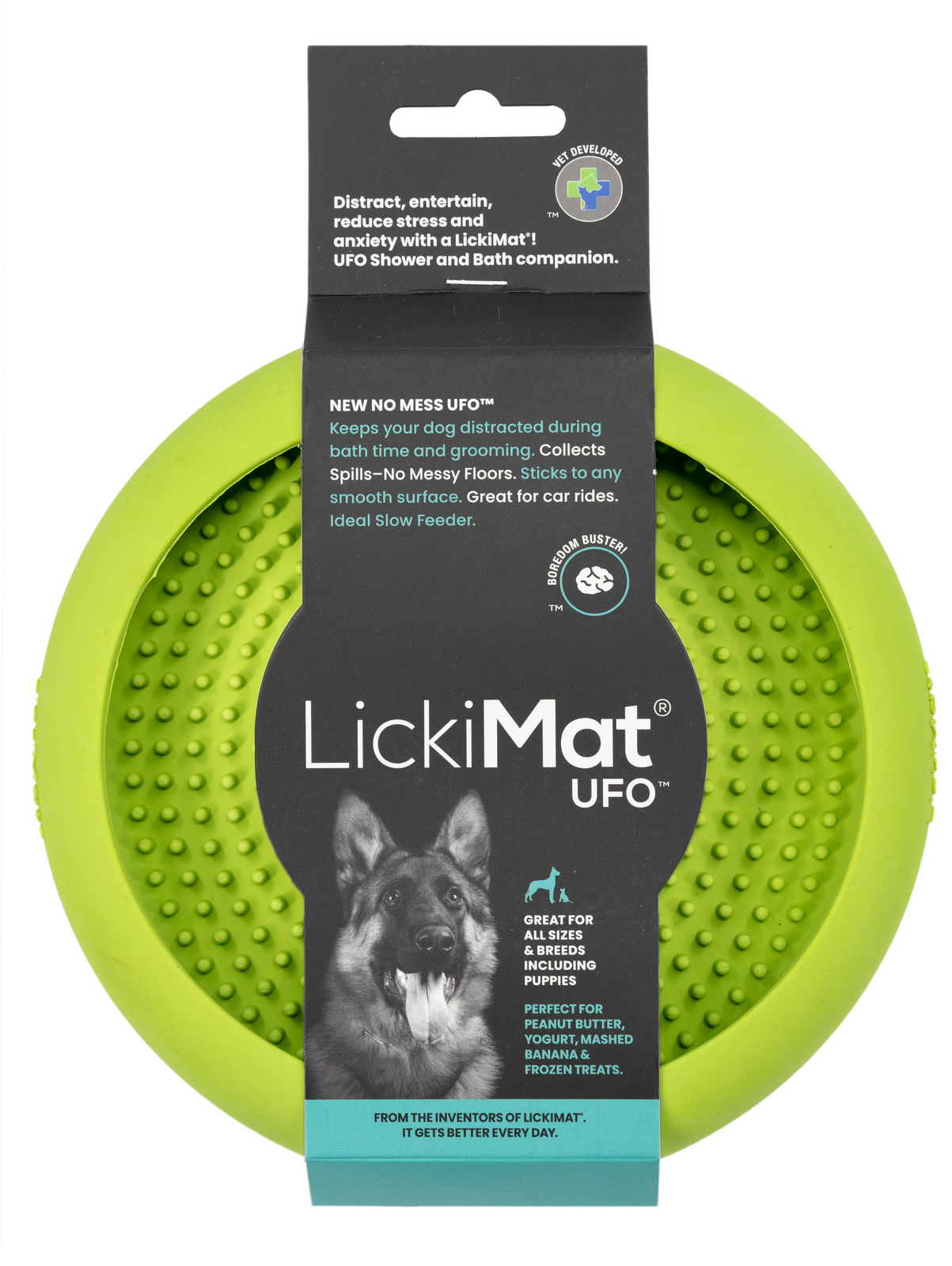 Lickimat UFO Slow Food Anti-Anxiety Licking Dog Bowl - Green Lickimat