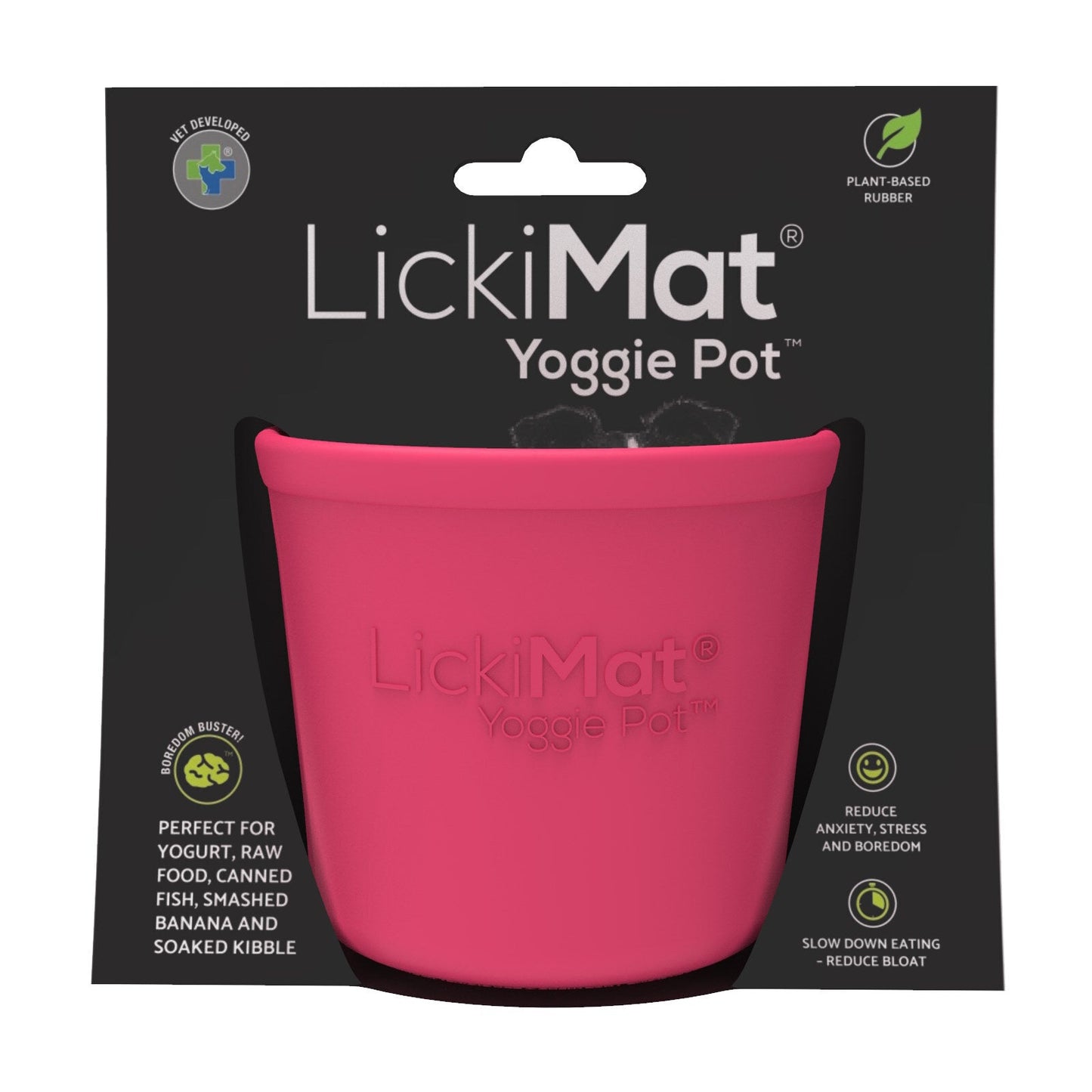Lickimat Yoggie Pot Slow Feeder Dog Bowl - Pink Lickimat