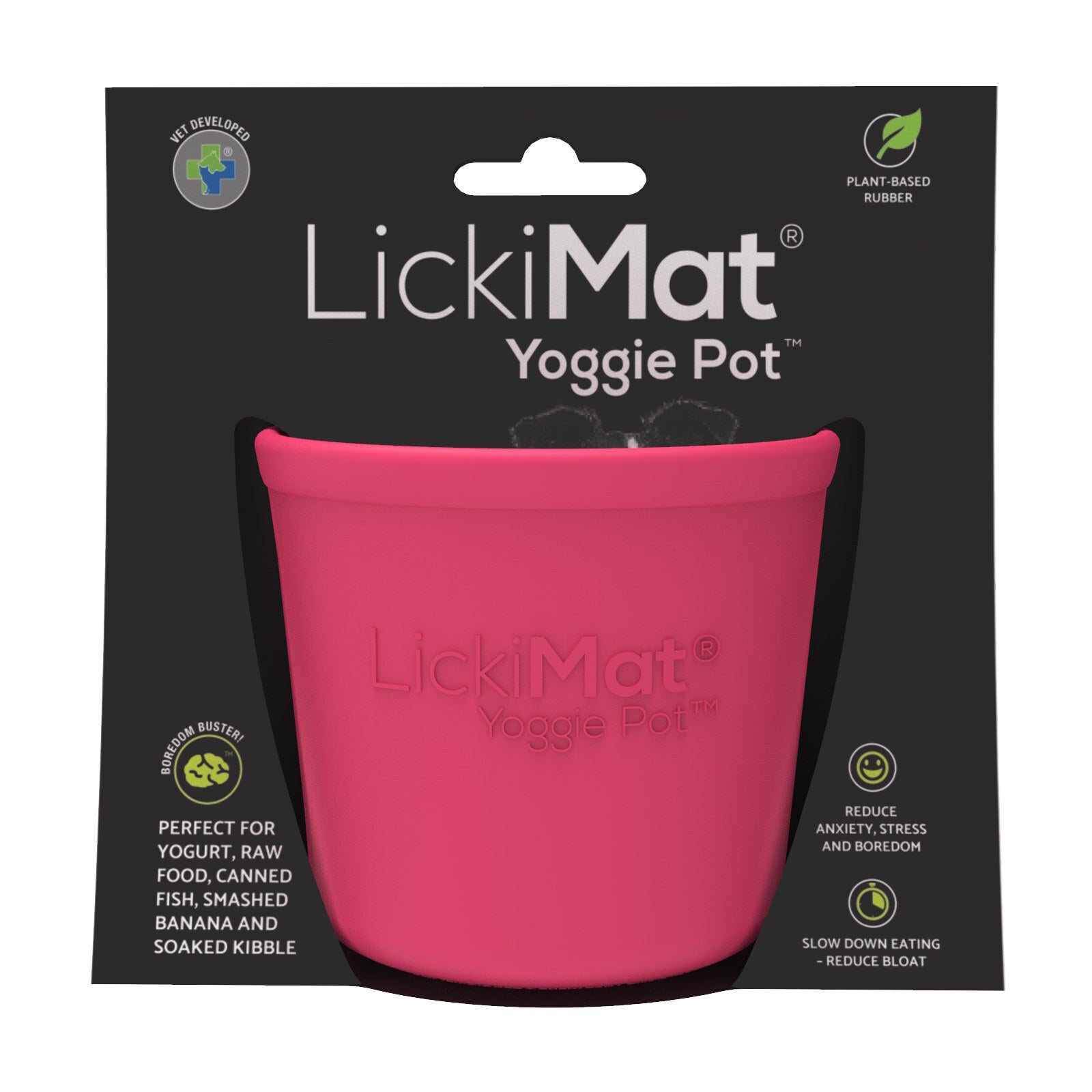 Lickimat Yoggie Pot Slow Feeder Dog Bowl - Pink Lickimat