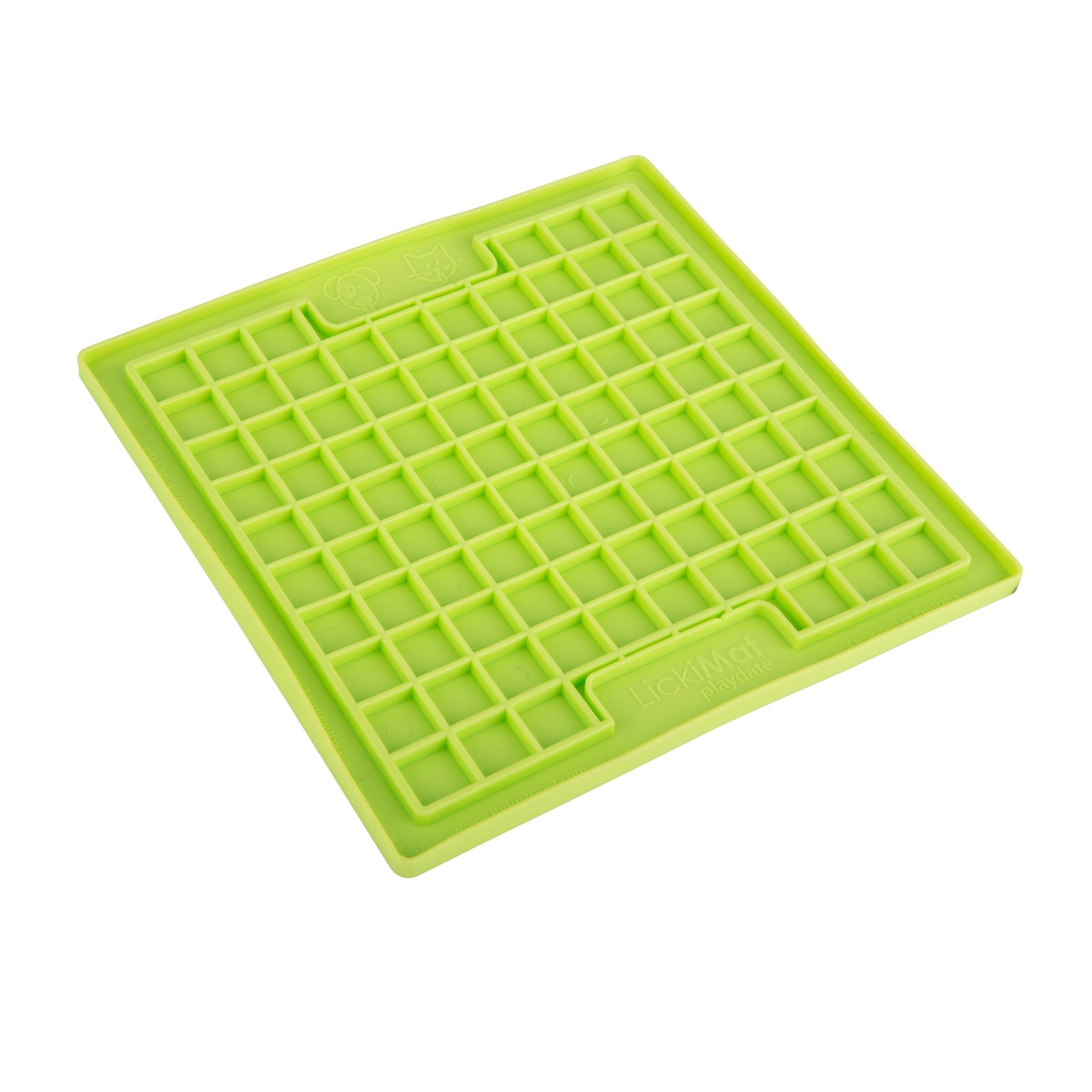 Lickimat Playdate Original Slow Food Licking Mat for Cats & Dogs - Green Lickimat