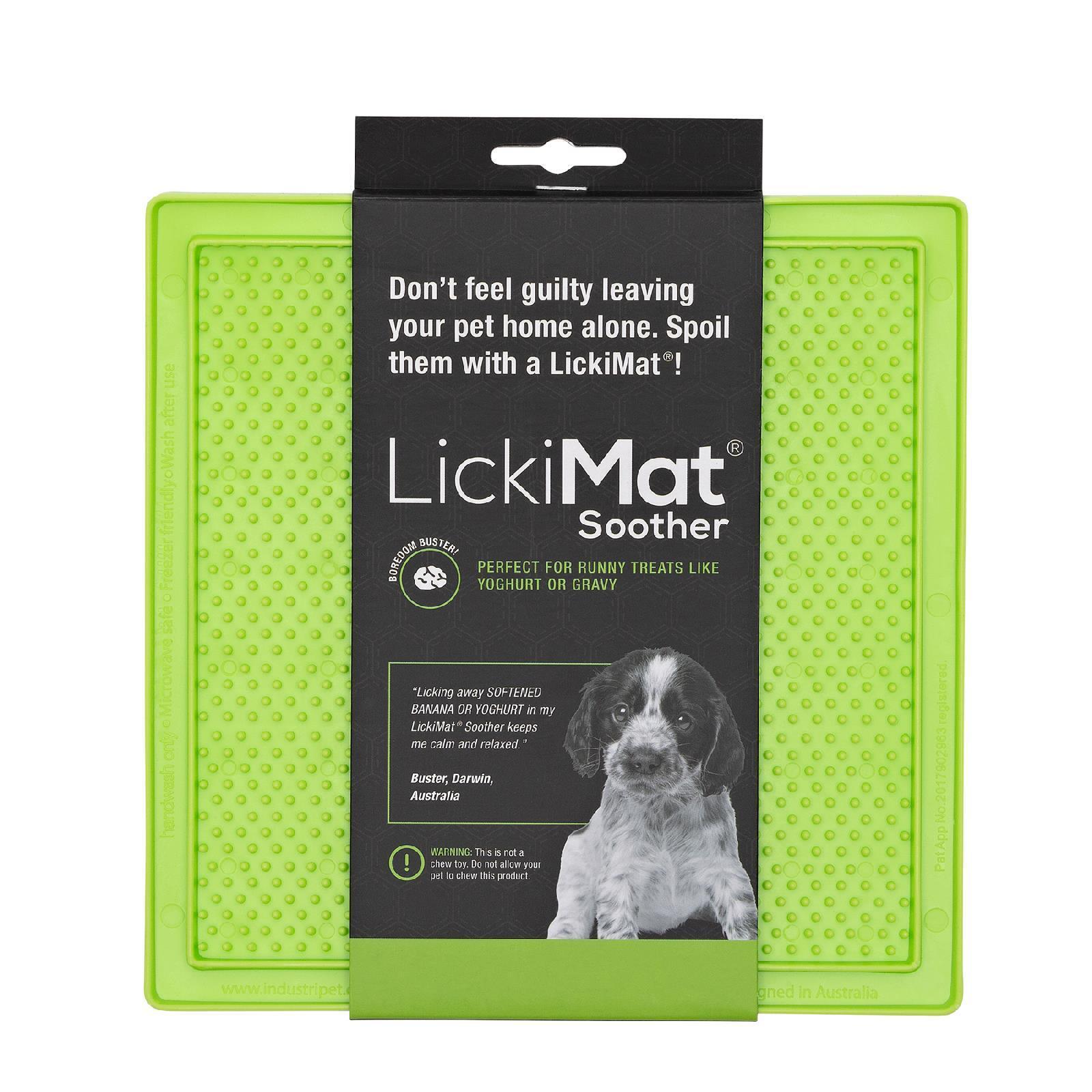 Lickimat Soother Original Slow Food Licking Mat for Cats & Dogs - Green Lickimat