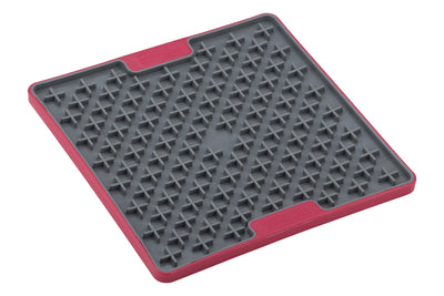 LickiMat Buddy Tuff Slow Food Bowl Anti Anxiety Licking Mat for Dogs - Red Lickimat