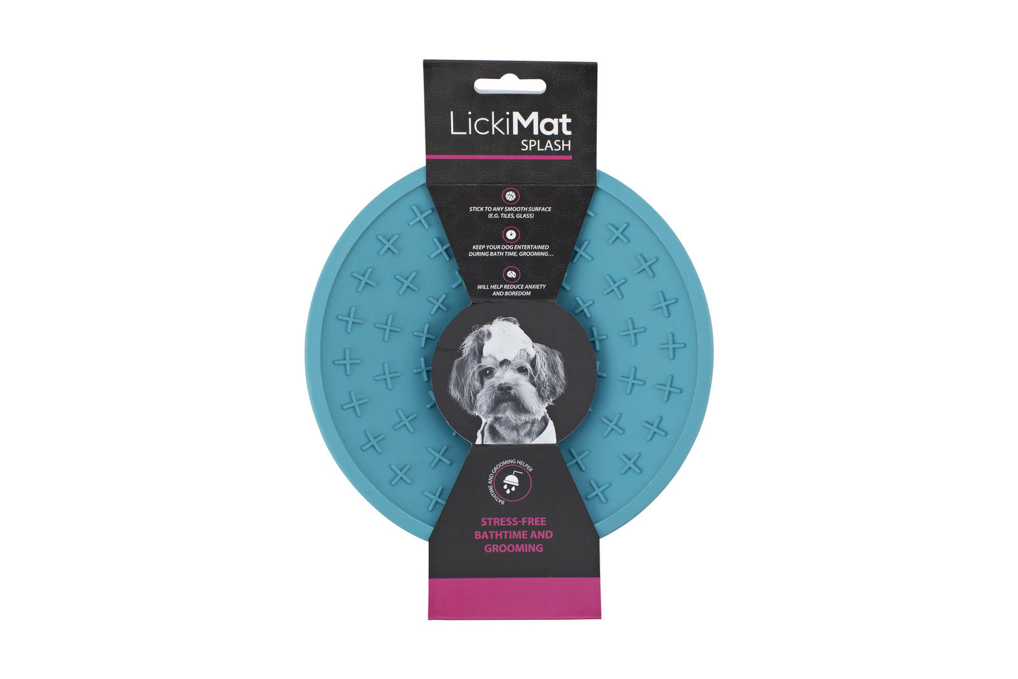 LickiMat Splash Wall & Floor Suction Slow Feeder Dog Bowl - Blue Lickimat