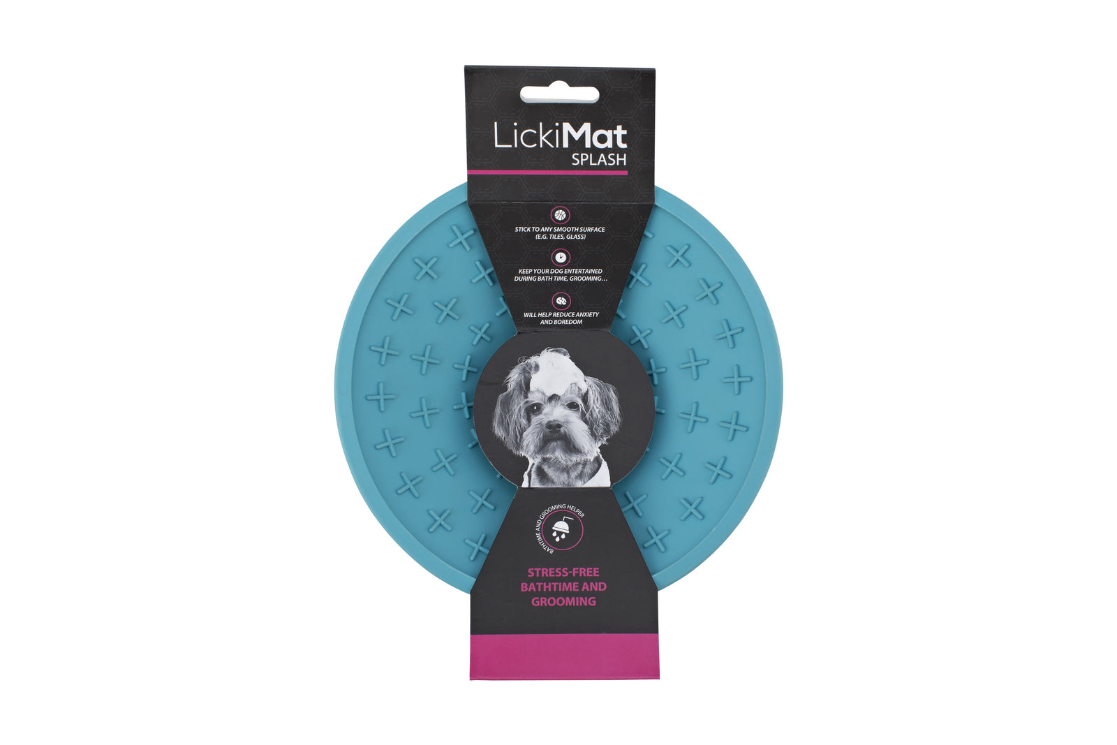 LickiMat Splash Wall & Floor Suction Slow Feeder Dog Bowl - Blue Lickimat