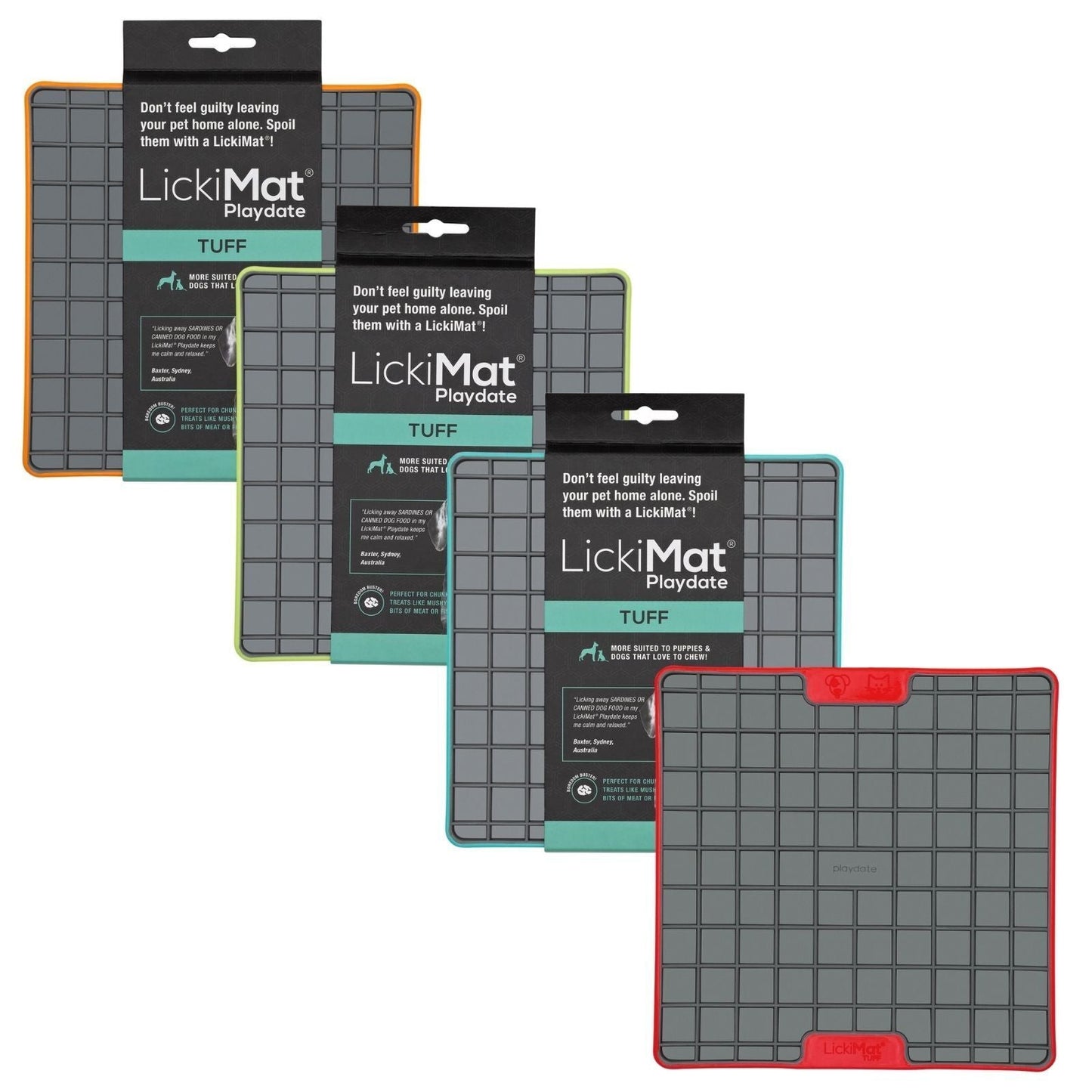 LickiMat Playdate Tuff Slow Food Bowl Anti-Anxiety Mat for Dogs Lickimat