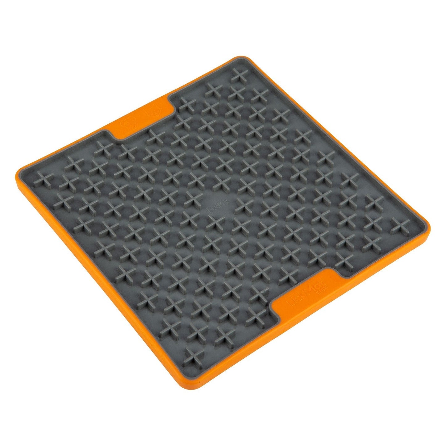 LickiMat Buddy Tuff Slow Food Bowl Anti Anxiety Licking Mat for Dogs - Orange Lickimat