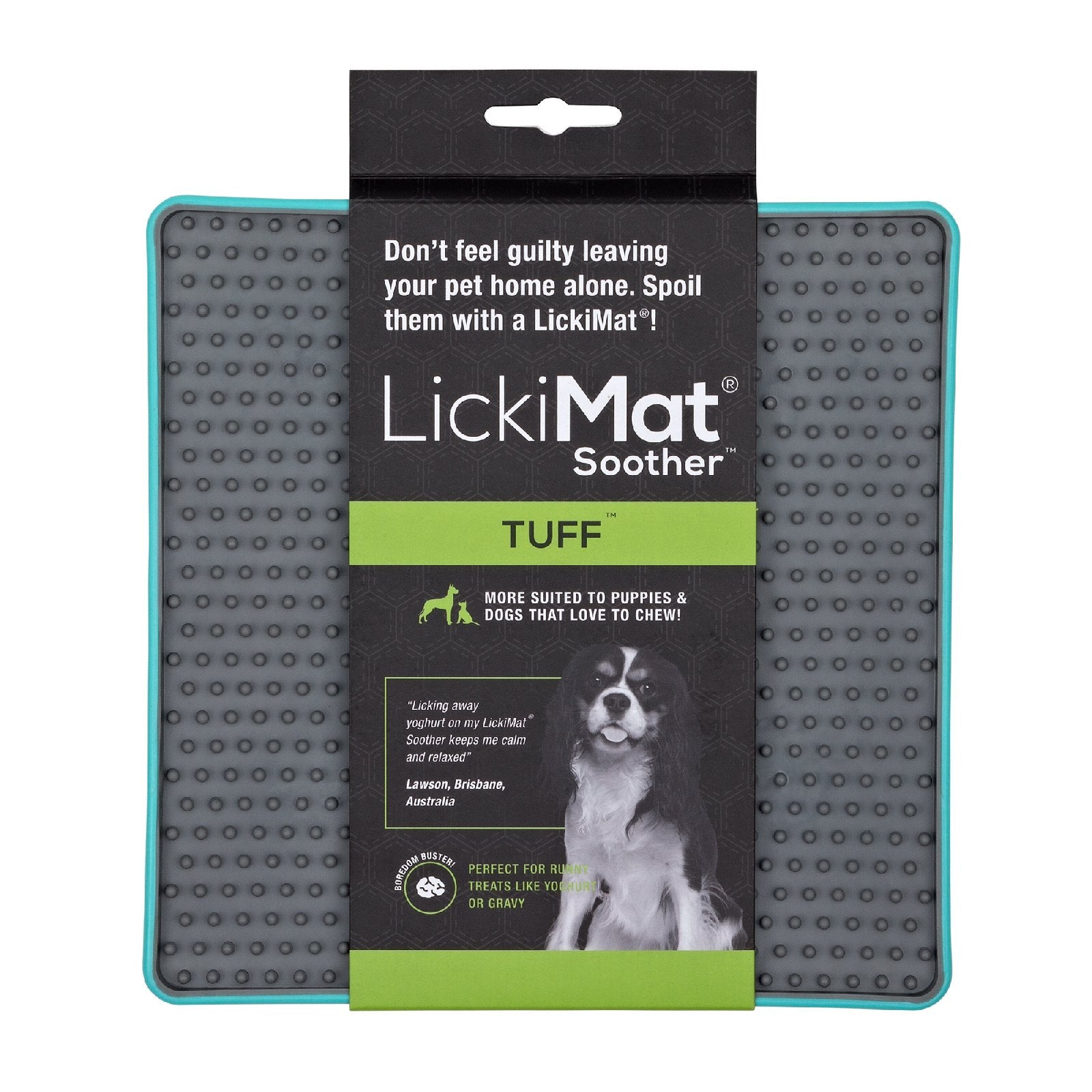 LickiMat Soother Tuff Slow Food Mat Dog Bowl - Green Lickimat