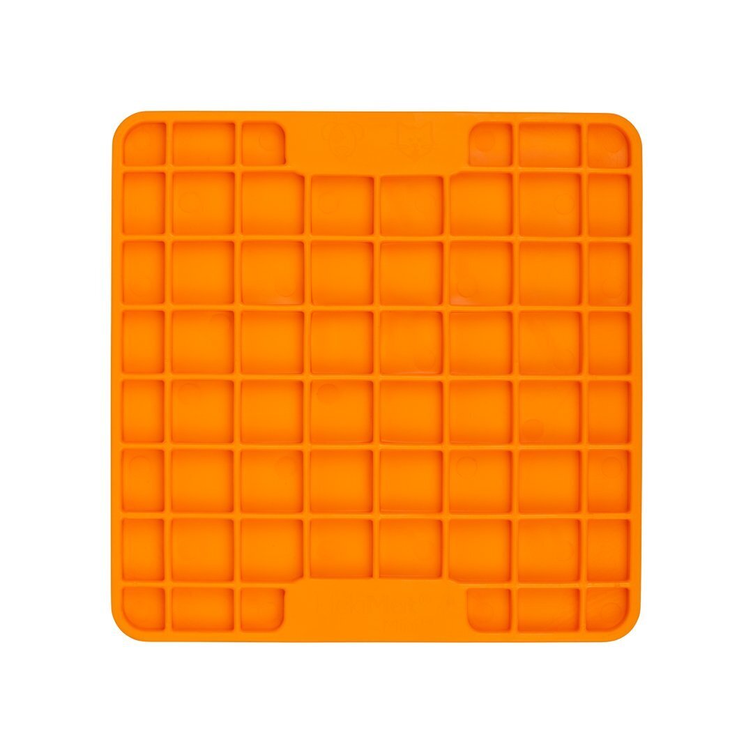 Lickimat Mini Playdate Slow Food Bowl Anti-Anxiety Mat for Dogs - Orange Lickimat