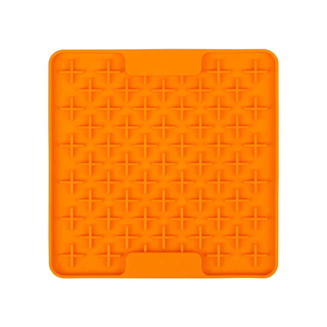 Lickimat Mini Buddy Slow Food Bowl Anti-Anxiety Mat for Dogs - Orange Lickimat