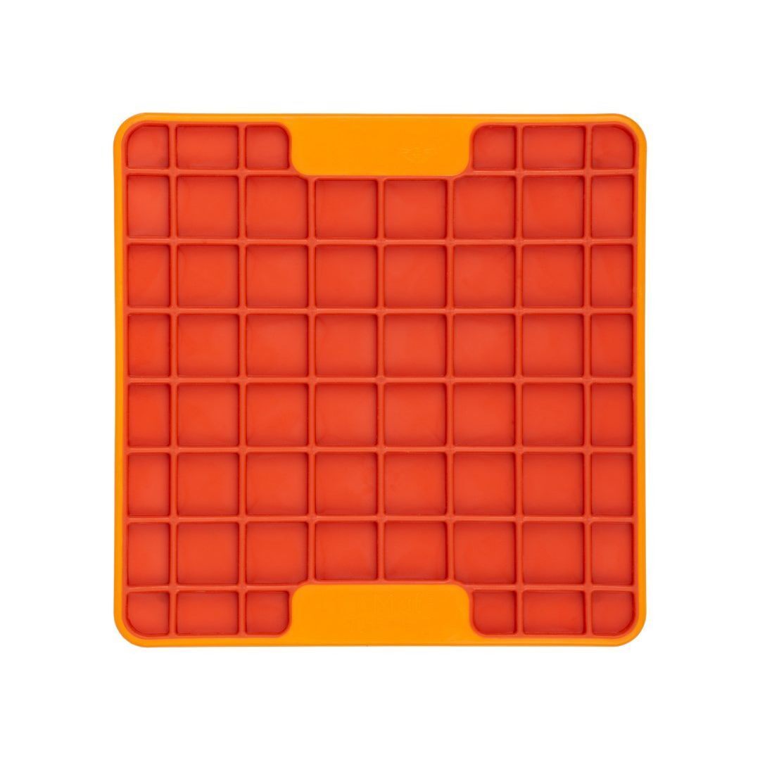 Lickimat Mini Tuff Playdate Slow Food Bowl Anti-Anxiety Mat for Dogs - Orange Lickimat